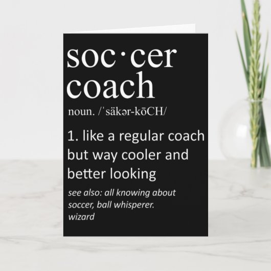 Voetbalcoach Definitie Sport Grappige Trainer Kaart (Voorkant)