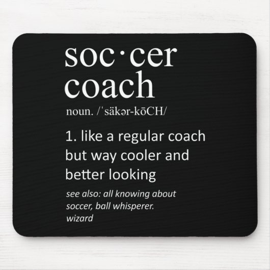 Voetbalcoach Definitie Sport Grappige Trainer Muismat (Voorkant)