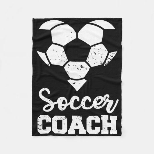 Voetbalcoach Hart Grappige Voetbalspeler Fleece Deken (Voorkant)
