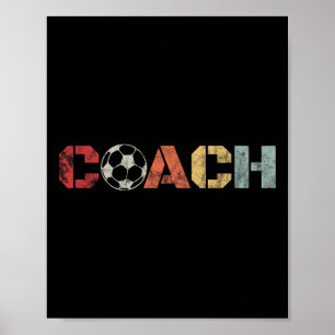 Voetbalcoach Retro Vintage Instructie Voetbal Door Poster