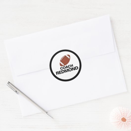 Voetbalcoach Ronde Sticker (Envelop)