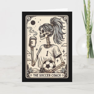 Voetbalcoach Tarotkaart Halloween Skelet Voetbal Kaart