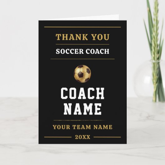 Voetbalcoach Team Waarderingsgeschenk Bedankkaart (Voorkant)