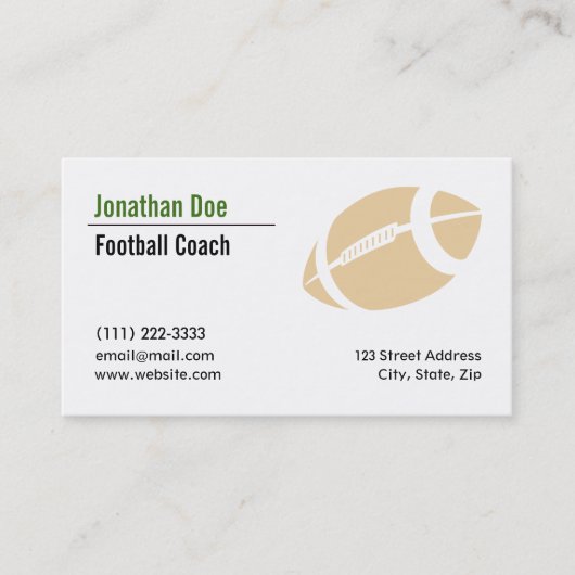 Voetbalcoach Visitekaartje (Voorkant)