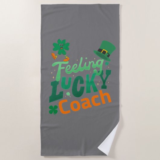 Voetbalcoach voor de dag van de ierse heilige patr strandlaken (Voorkant)