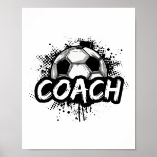 Voetbalcoach voor mannen vrouwen voetbal tee poster
