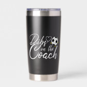 Voetbalcoach Vrouw Dibs op de Coach Geïsoleerde Drinkbeker (Achterkant)