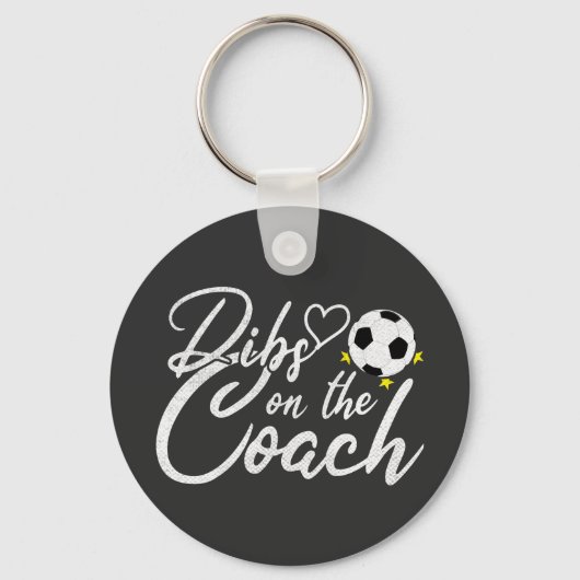 Voetbalcoach Vrouw Dibs op de Coach Sleutelhanger (Voorkant)