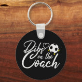 Voetbalcoach Vrouw Dibs op de Coach Sleutelhanger (Achterkant)