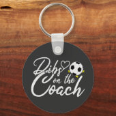 Voetbalcoach Vrouw Dibs op de Coach Sleutelhanger (Voorkant)