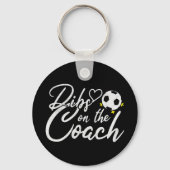 Voetbalcoach Vrouw Dibs op de Coach Sleutelhanger (Achterkant)