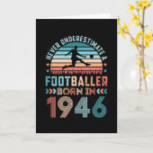Voetbalder geboren in 1946 Football 80th Birthday  Kaart (Gele Bloem)