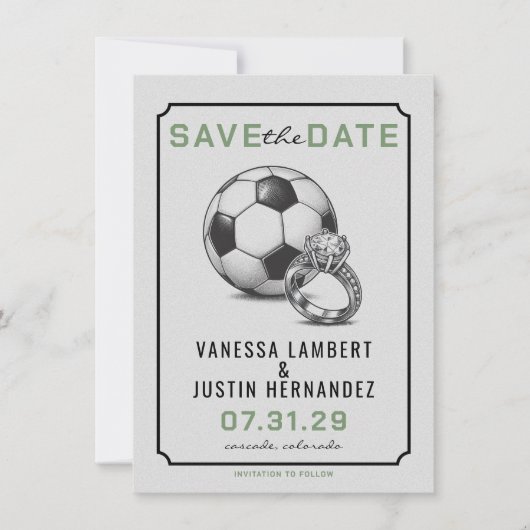 voetbaldiamant save the date (Voorkant)