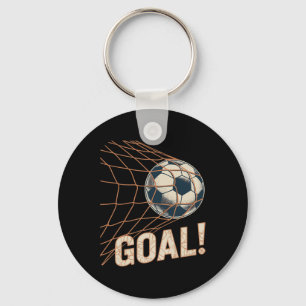 Voetbaldoel Feestviering Vintage Voetbal Ll In Net Sleutelhanger