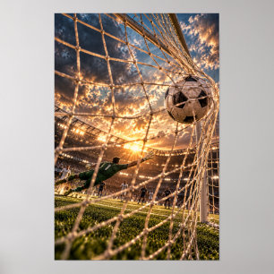 Voetbaldoel Muur Kunst – Dramatische Zonsondergang Poster