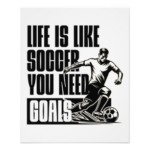 Voetbaldoelen Quote motivatie Foto Afdruk