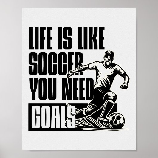 Voetbaldoelen Quote motivatie Poster (Voorkant)