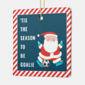 Voetbaldoelman Cadeau Keramisch Ornament (Links)