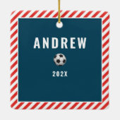 Voetbaldoelman Cadeau Keramisch Ornament (Achterkant)