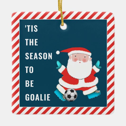 Voetbaldoelman Cadeau Keramisch Ornament (Voorkant)