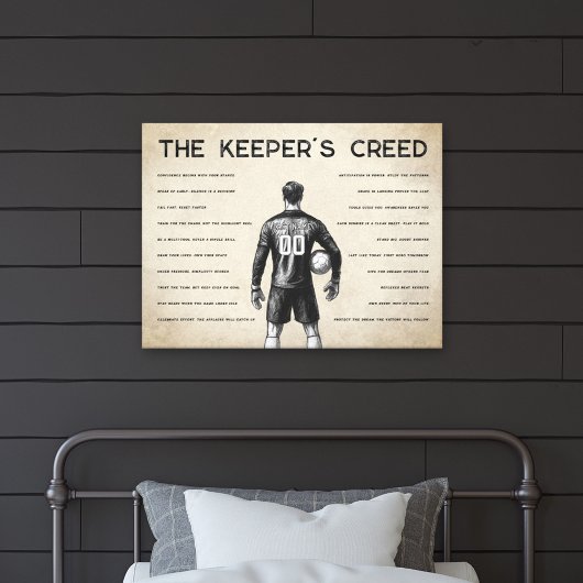 Voetbaldoelman Credo Monogram Vintage Canvas Afdruk