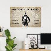 Voetbaldoelman Creed Monogram Perkament Poster (Thuiskantoor)