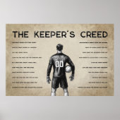 Voetbaldoelman Creed Monogram Perkament Poster (Voorkant)