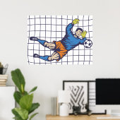 Voetbaldoelman Dikkedansende Redding Poster (Thuiskantoor)