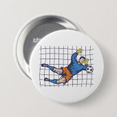 Voetbaldoelman Duikende Redding Ronde Button 7,6 Cm (Voorkant /achterkant)