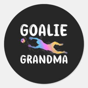 Voetbaldoelman Oma Van Een Voetbalkeeper Oma Ronde Sticker