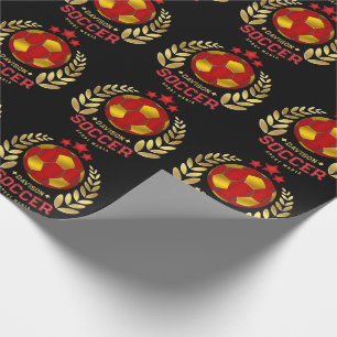 Voetbalfan Geschenken Levendig Rood Aangepast Lo Cadeaupapier
