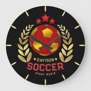 Voetbalfan Geschenken Levendig Rood Aangepast Lo Grote Klok