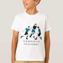 Voetbalfan Hartslag Motiverende T-shirt voor Kinde