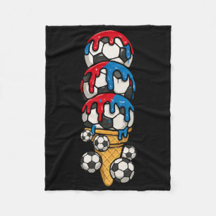 Voetbalfan ijsje kegel drip kunst voor sportieve S Fleece Deken