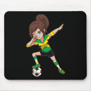 Voetbalfan Jamaica Jamaicaanse vlag meisje Muismat