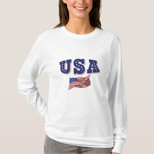 Voetbalfan-jersey met vlag van de VS T-shirt