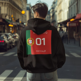 Voetbalfan Jersey Portugal - Aangepaste Naam & Num Hoodie