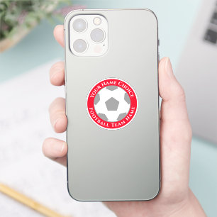 Voetbalfan met teamnaam mobiele telefoon sticker