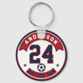 Voetbalfan Naam & Spelernummer Badge Sleutelhanger (Achterkant)