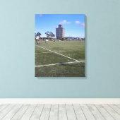 Voetbalfan of Landschapsfoto Canvas Afdruk (Insitu (Houten vloer))