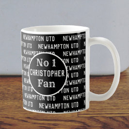 Voetbalfan of Voetbal Supporter Zwart & Wit Koffiemok