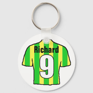 Voetbalfan T-shirt om te personaliseren. Sleutelhanger