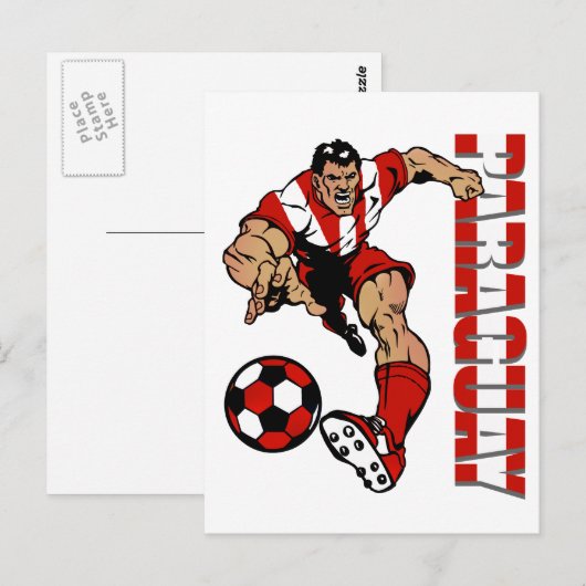 voetbalfans van Paraguay cadeautjes voor voetbalsp Briefkaart (Voorkant / Achterkant)