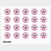 Voetbalfeest Dank je wel Ronde Trekkers Roze Ronde Sticker (Vel)
