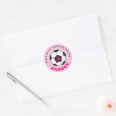 Voetbalfeest Dank je wel Ronde Trekkers Roze Ronde Sticker (Envelop)