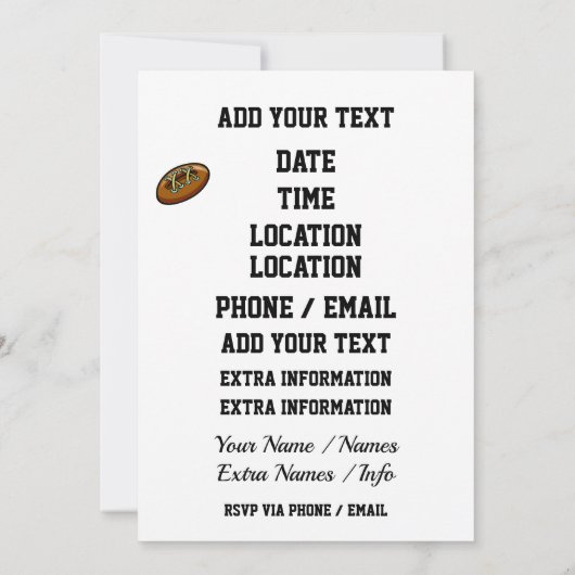 Voetbalfeest Kaart (Achterkant)