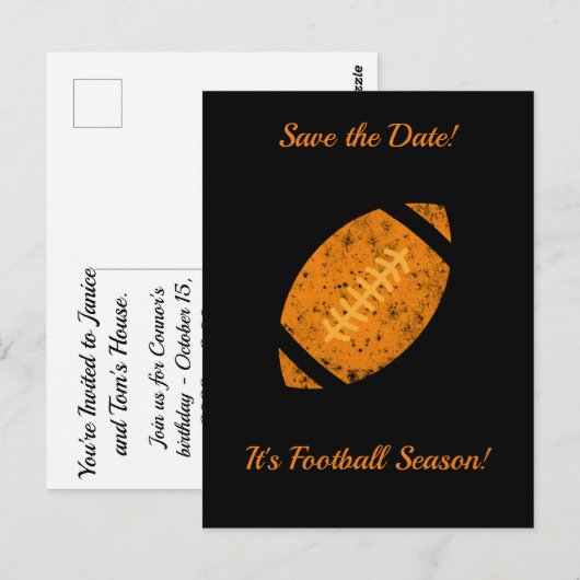 Voetbalfeest Tailgate-benodigdheden Zwart Goud Briefkaart (Voorkant / Achterkant)