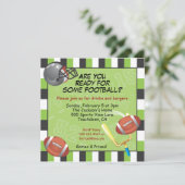 Voetbalfeest uitnodiging voor volwassenen of kinde (Staand voorkant)