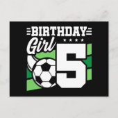 Voetbalfeestje 5 Jaar Oude Meisje Verjaardag Briefkaart (Voorkant)