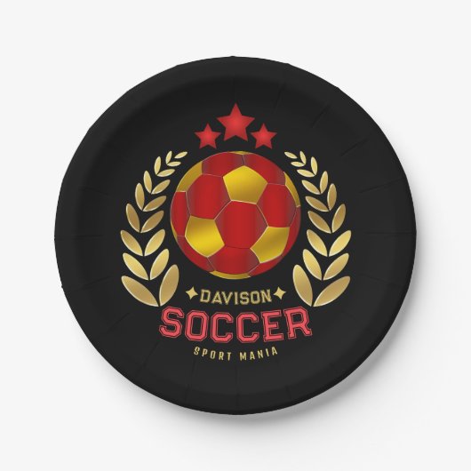 Voetbalfeestje papieren bordje (Voorkant)